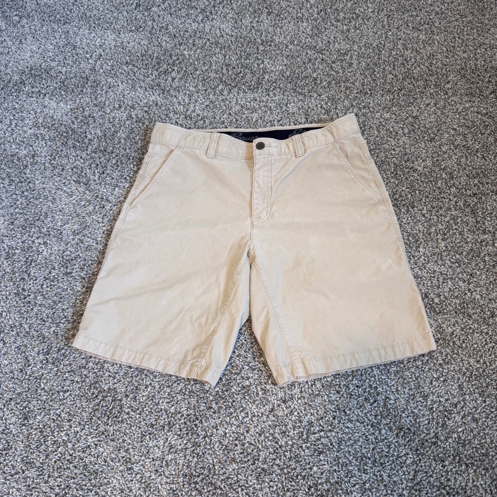 Men's Eddie Bauer Beige Shorts Size 34 Cotton Blend Stretch Waistband Casual
